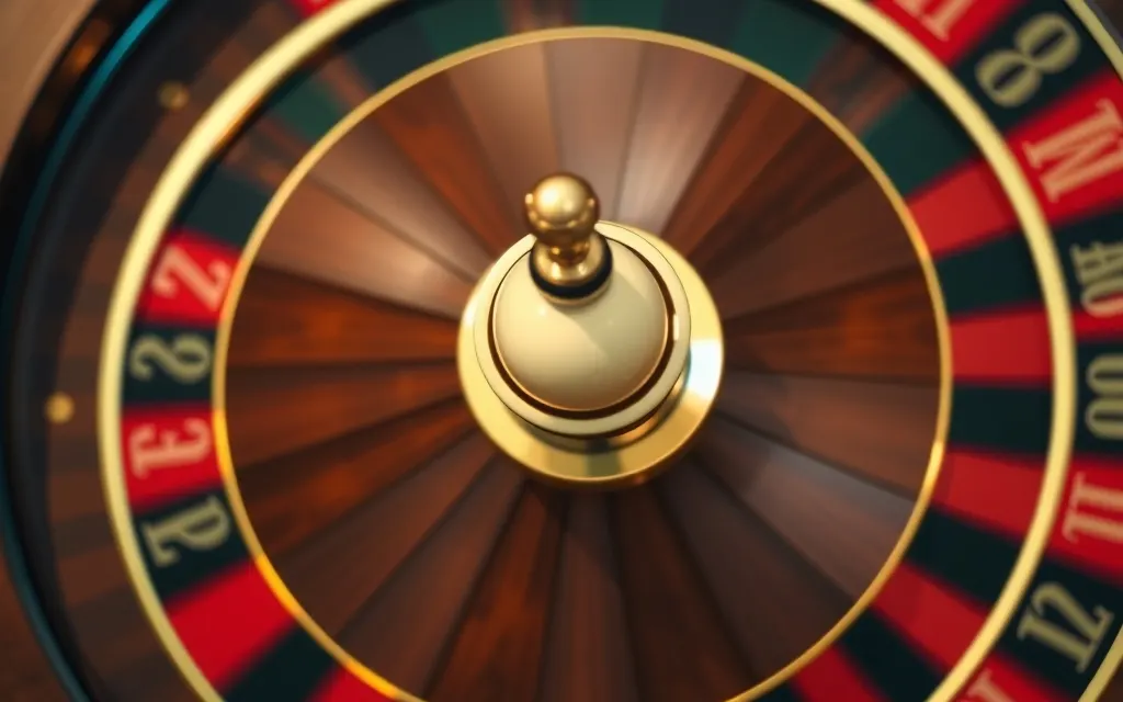 Roulette europea vista dall'alto con la pallina in corsa, controlli per scegliere siti scommesse non AAMS sicuri