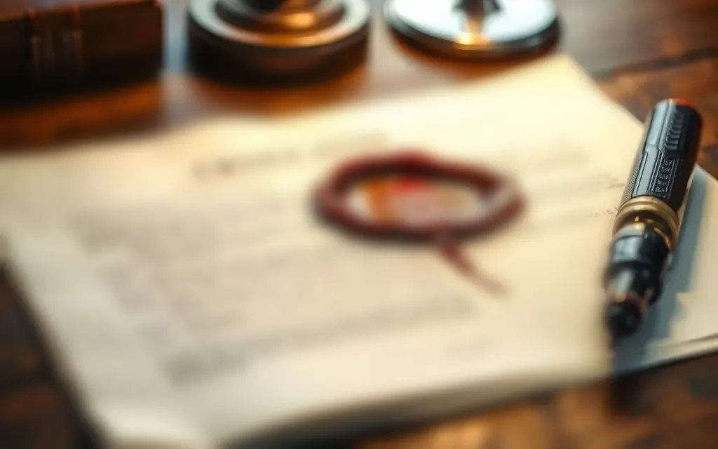 Documento con sigillo in ceralacca e penna stilografica, le licenze dei casino non AAMS